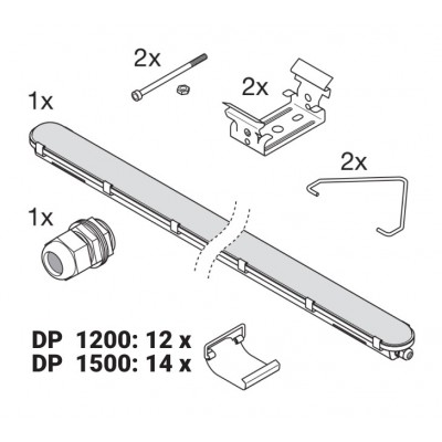 Светильник DP Dali 1200 18W 840 IP65 GY Светильник DP Dali 1200 18W 840 IP65 GY